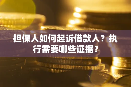 北京担保人如何起诉借款人？执行需要哪些证据？