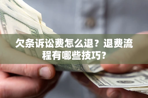 北京欠条诉讼费怎么退？退费流程有哪些技巧？